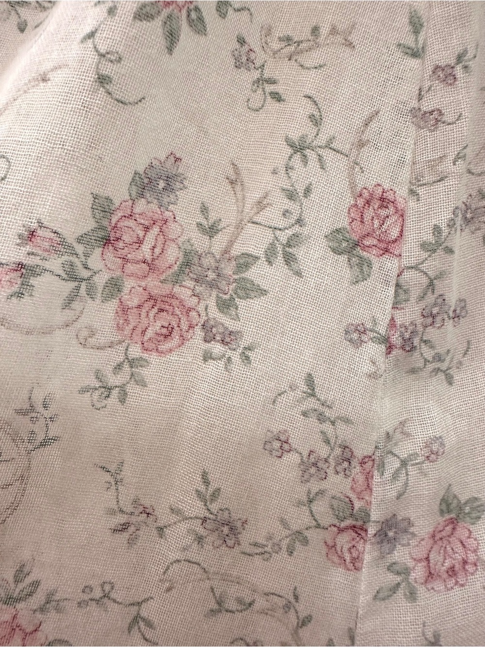 VTG Gunne Sax Cottagecore Floral Romantic Lace Trim Prairie Sheer Sleeves Dress - Picture 7 of 16